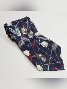Renaissance Multicolor Golf Pattern Men's Neck Tie 57x3.75"